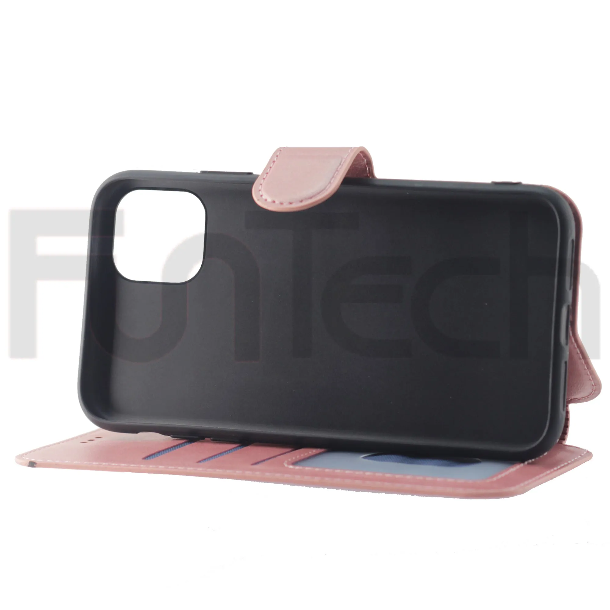 For Apple iPhone 11 Case, Leather Wallet Case, Color Pink.