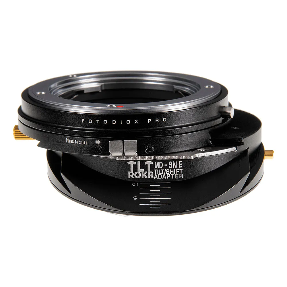 Fotodiox Pro TLT ROKR - Tilt / Shift Lens Mount Adapter Compatible with Minolta Rokkor (SR / MD / MC) SLR Lenses to Sony Alpha E-Mount Mirrorless Camera Body