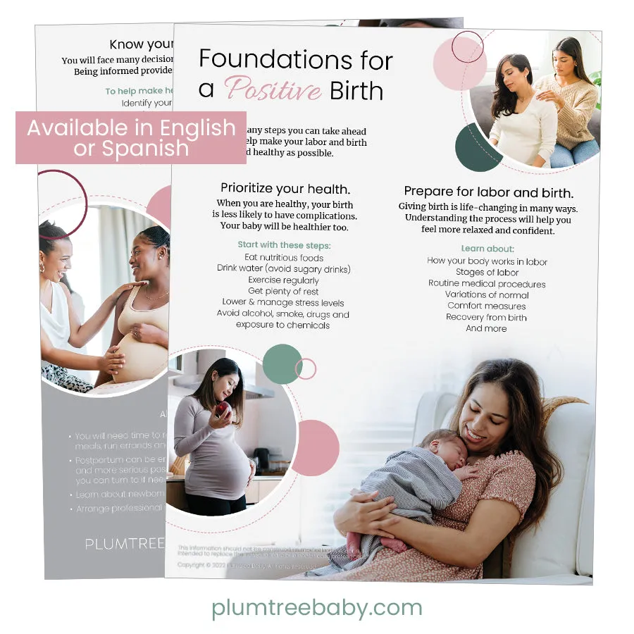 Foundations for a Positive Birth Handouts - Pack of 50