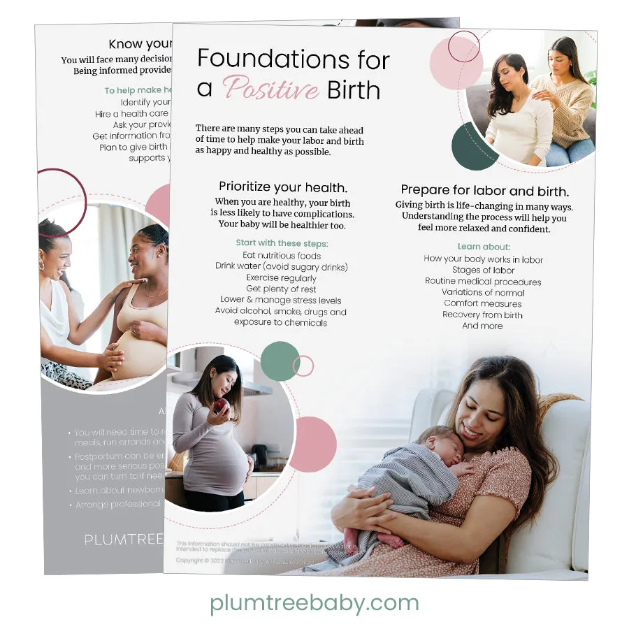 Foundations for a Positive Birth Handouts - Pack of 50