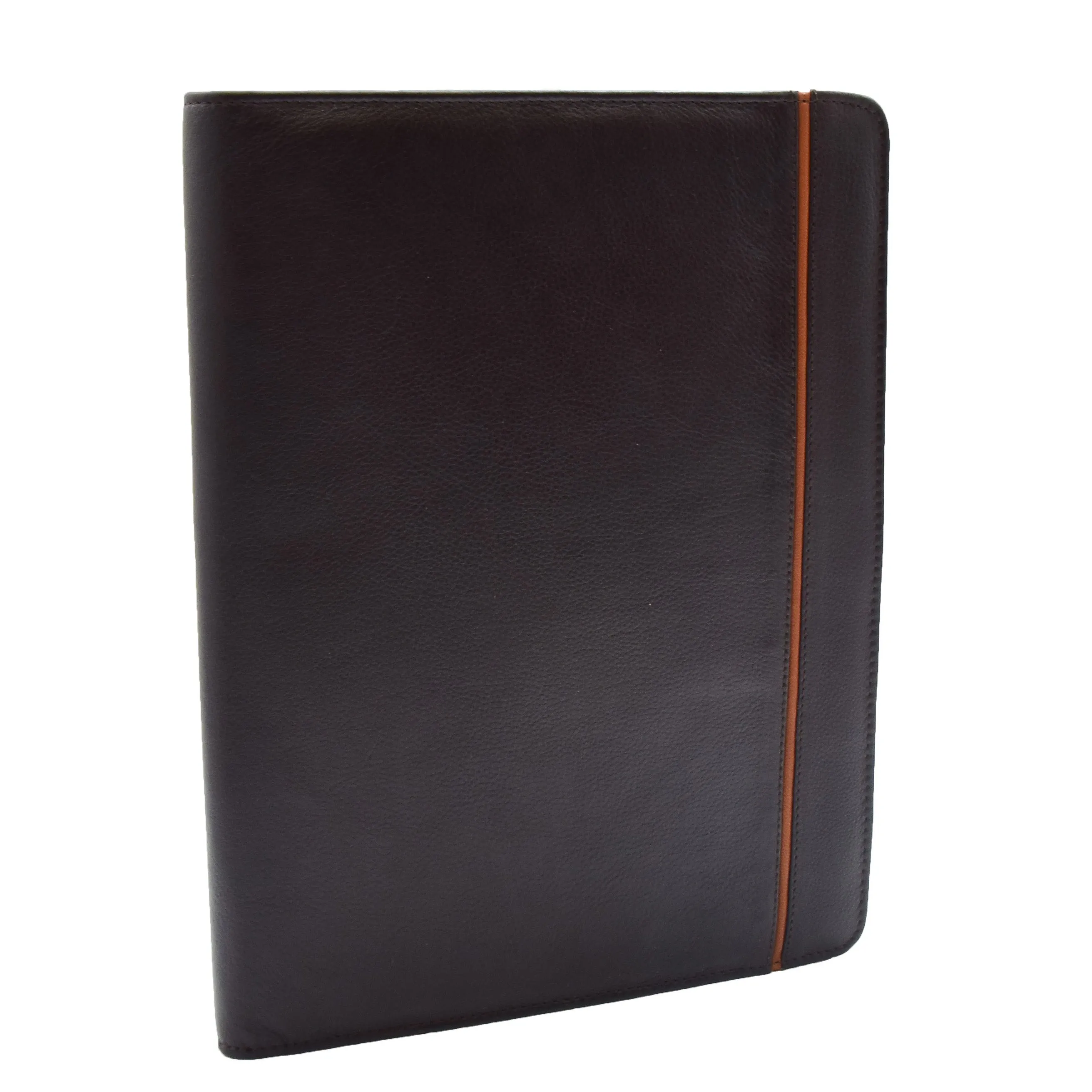 Genuine Brown Leather Folder A4 Note Pad Case Organiser Conference Tablet Bag Helms