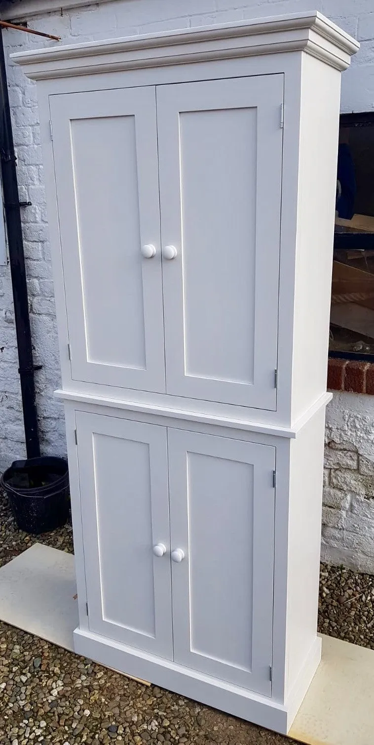 >Computer Hideaway Cupboard - 2 Door over 2 Door Storage - 45 cm deep