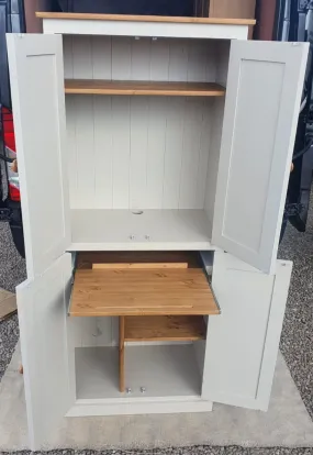 >Computer Hideaway Cupboard - 2 Door over 2 Door Storage - 45 cm deep