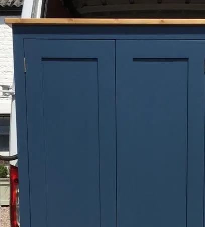 >Computer Hideaway Cupboard - 2 Door over 2 Door Storage - 45 cm deep