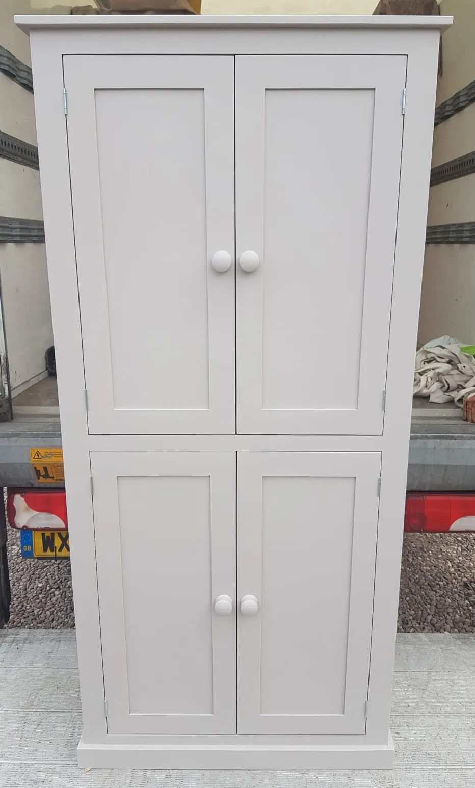 >Computer Hideaway Cupboard - 2 Door over 2 Door Storage - 45 cm deep