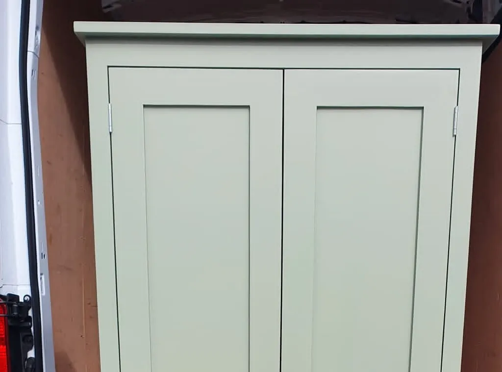 >Computer Hideaway Cupboard - 2 Door over 2 Door Storage - 45 cm deep