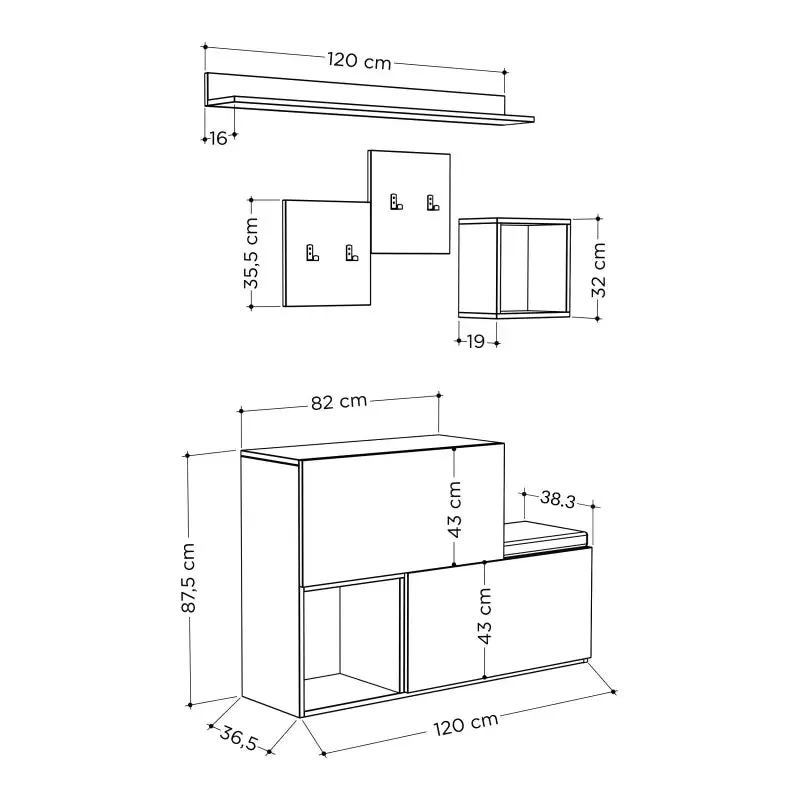 Holdon Shoe Cabinet Hanger With Shelves