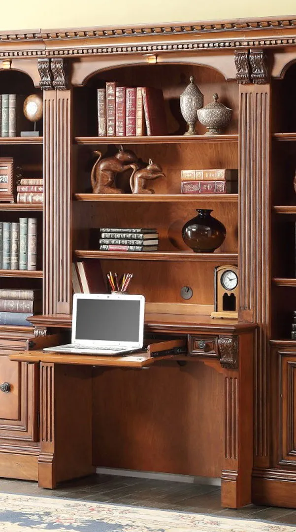 Huntington - Library Desk (2 piece) - Antique Vintage Pecan