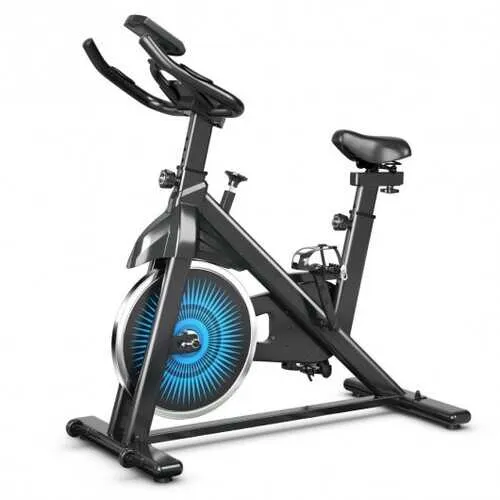 Indoor Silent Belt Drive Adjustable Resistance Cycling Stationary Bike-Blue