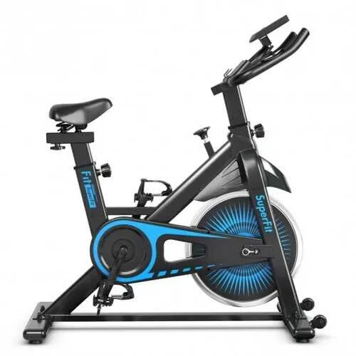 Indoor Silent Belt Drive Adjustable Resistance Cycling Stationary Bike-Blue