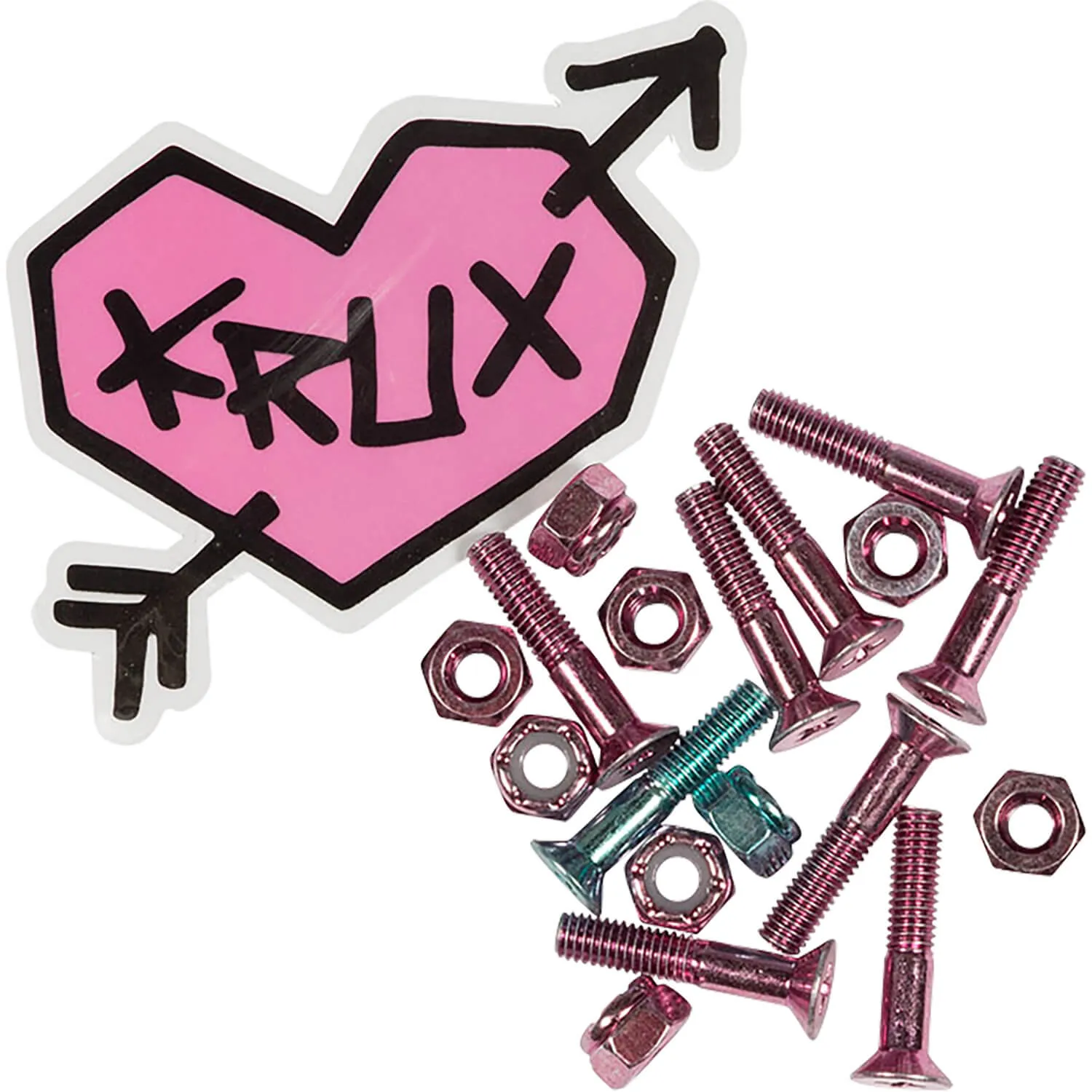 Krux Krome Hardware 1" Phillips - Pink/Blue