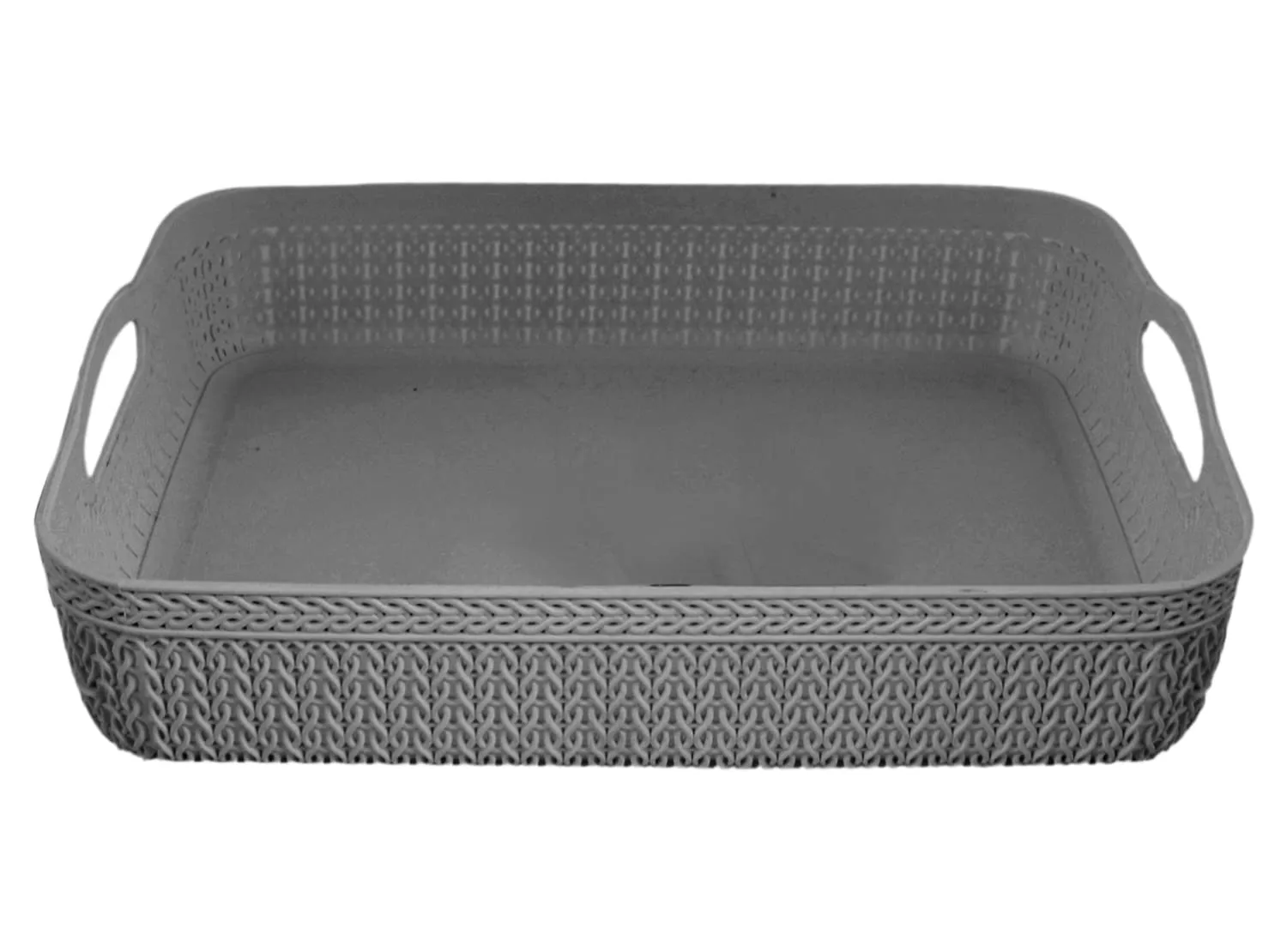 Kuber Industries Q-3 Designer Plastic Storage Basket For Store Fruits, Vegetables, Magazines, Cosmetics, Stationary Pack of 2 (Brown & Grey)-50KM01510