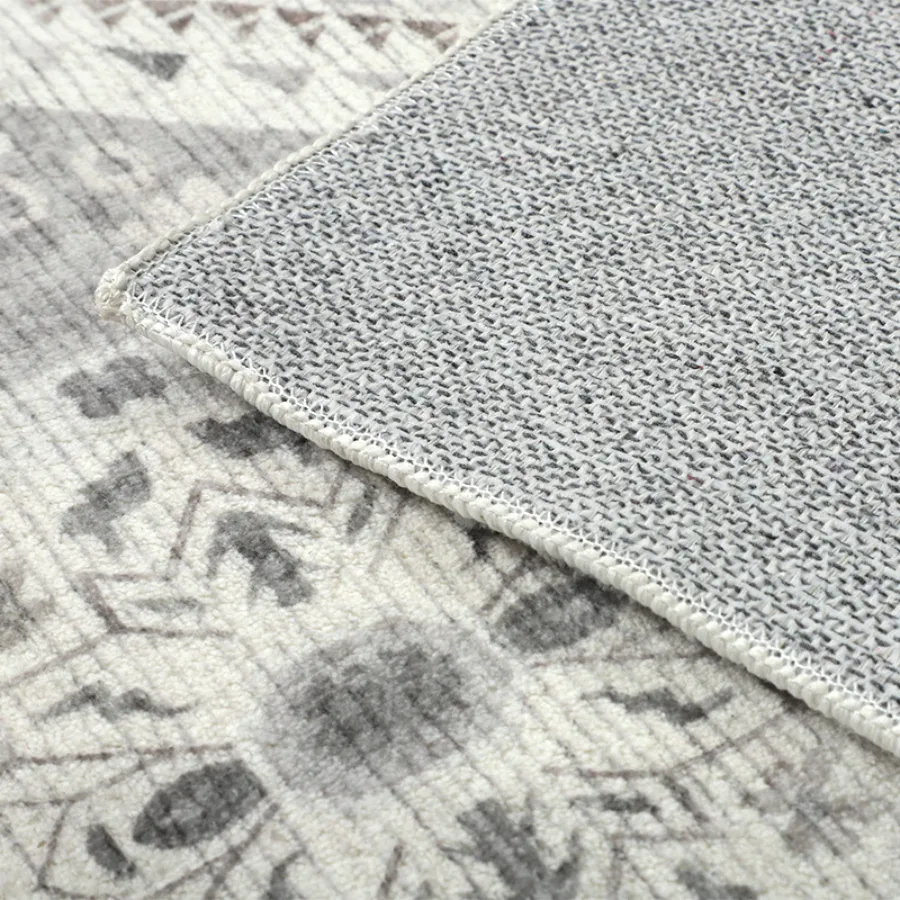 Lagos Machine Washable Grey Hall Runner Rug