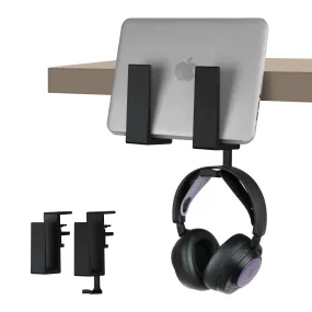 Laptop Holder for Desk with Headphone Hanger, Suitable for MacBooks, Surface Tablets, Notebooks, Keyboards, Folders & Any Device upto 2.1" Thick