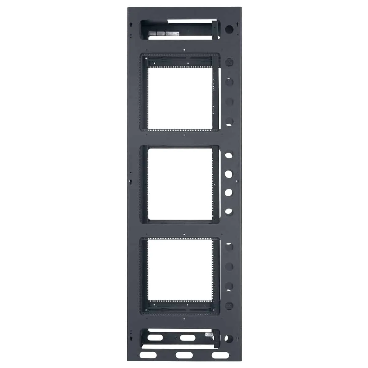 Lowell Mfg Equipment Rack-Gangable-44U, 27in Deep, 2pr Rails, Rear Door