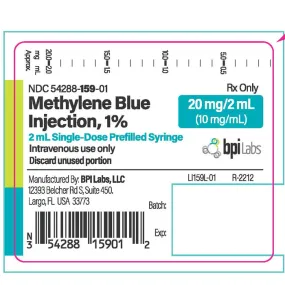 Methylene Blue Injection 1% Prefilled Syringes 2 mL Single-Dose by BPI Labs (RX)