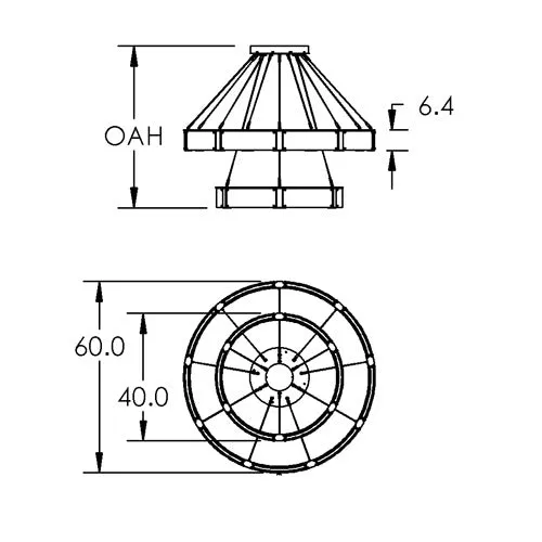 Modern Light Luxury Two-tier Glass Ring Chandelier