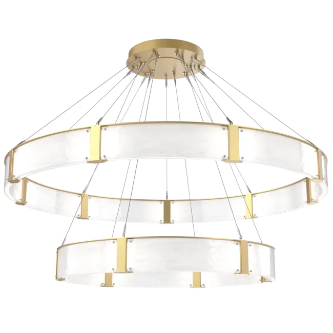 Modern Light Luxury Two-tier Glass Ring Chandelier