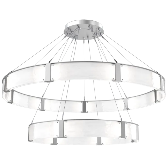 Modern Light Luxury Two-tier Glass Ring Chandelier