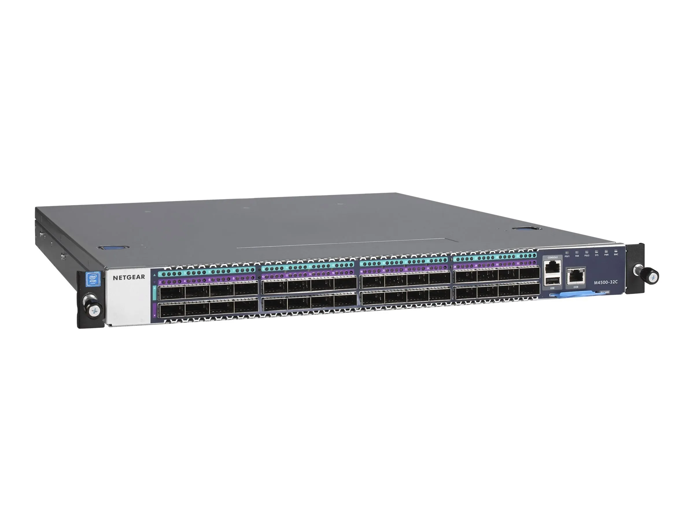 Netgear M4500-32C 32-port Gigabit Ethernet Switch, Managed, L3, 32x100 Gigabit QSFP28 - CSM4532-100NAS