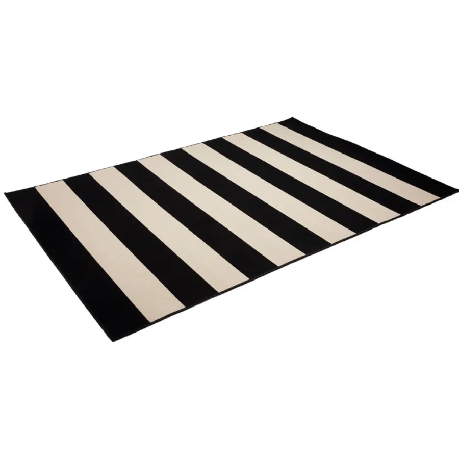 Nyoma Black Striped Outdoor Large Rug