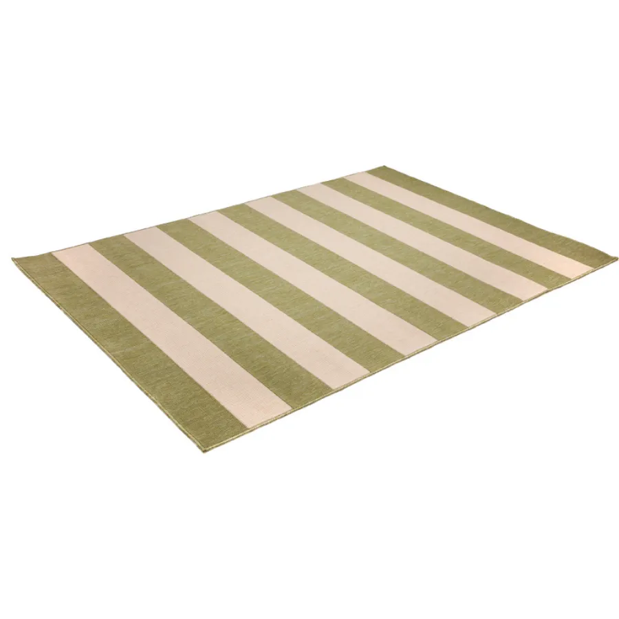 Nyoma Lime Striped Outdoor Large Rug