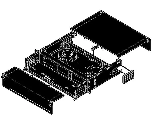 OCC RTS Fiber Patch and Splice Panel, Locking Slide-Out, 2U, 6 Adapter Panel Capacity