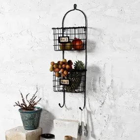 Olivian black 2 tiered wall hanger