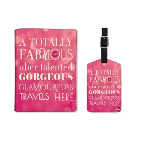 Passport Cover Design Holder Travel Case with Luggage Tag - Glamourpuss Travel Here