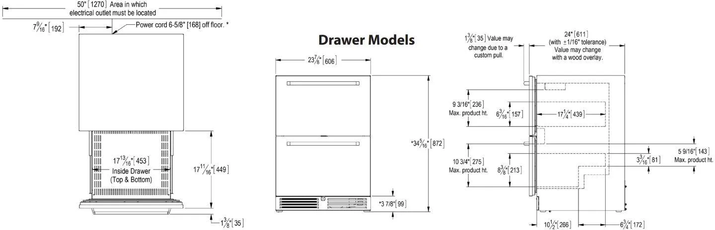 Perlick 24 inch Signature Series 5.2 cu ft Drawer Refrigerator HP24RS-4-6