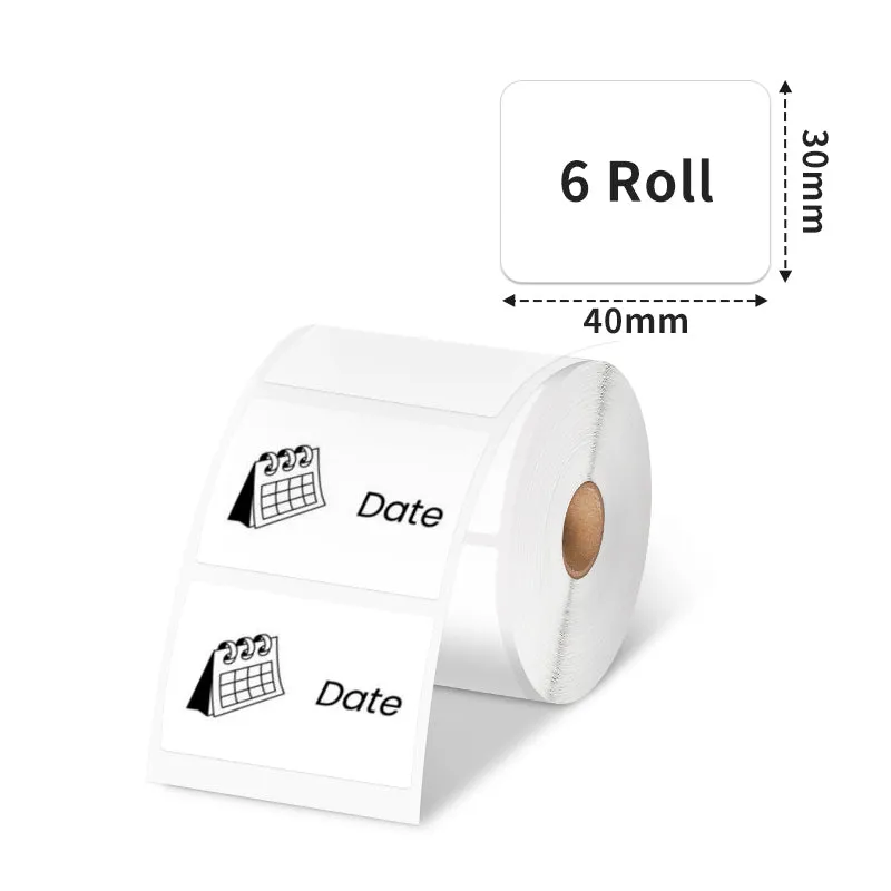 Phomemo 40x30mm White Thermal Label for M110/M220/M221/M120/M200-6 Roll