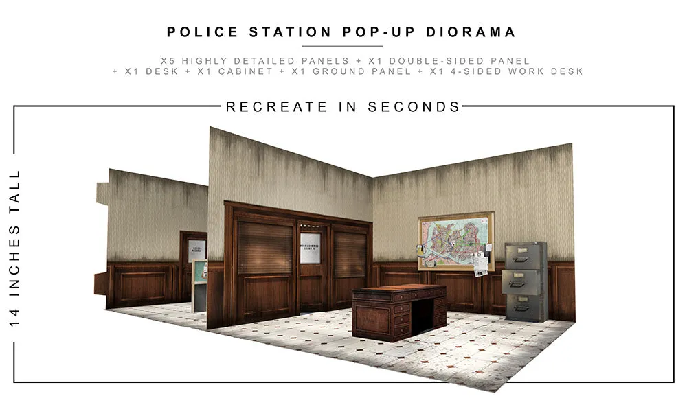 Police Station Pop-Up Diorama 1/12