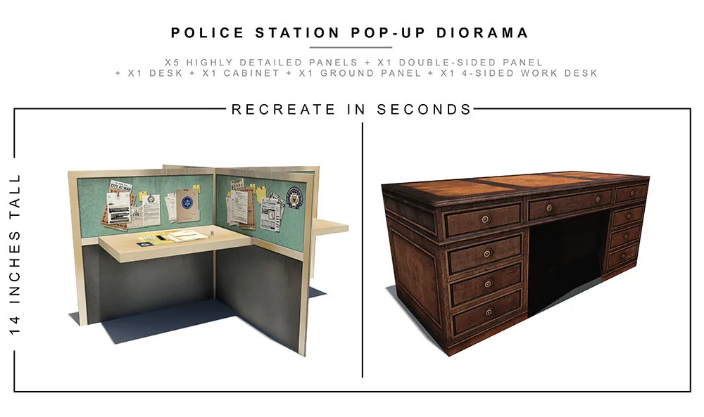 Police Station Pop-Up Diorama 1/12