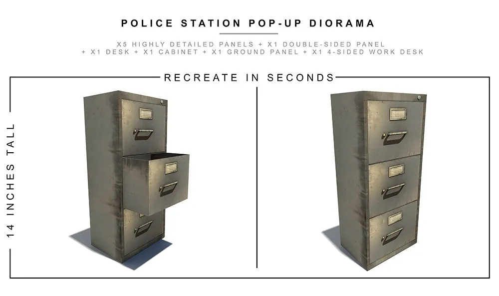 Police Station Pop-Up Diorama 1/12