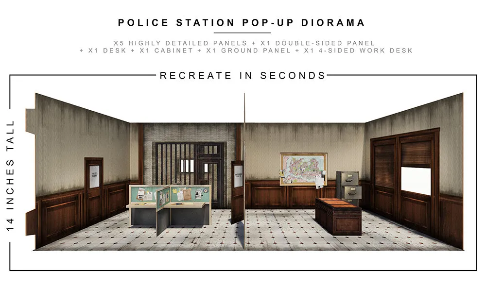 Police Station Pop-Up Diorama 1/12