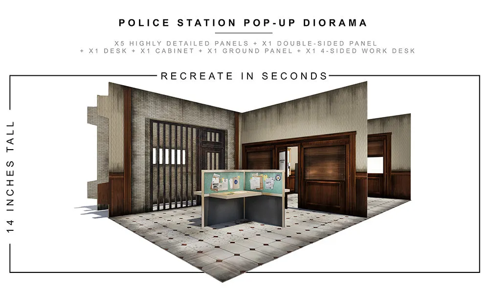 Police Station Pop-Up Diorama 1/12