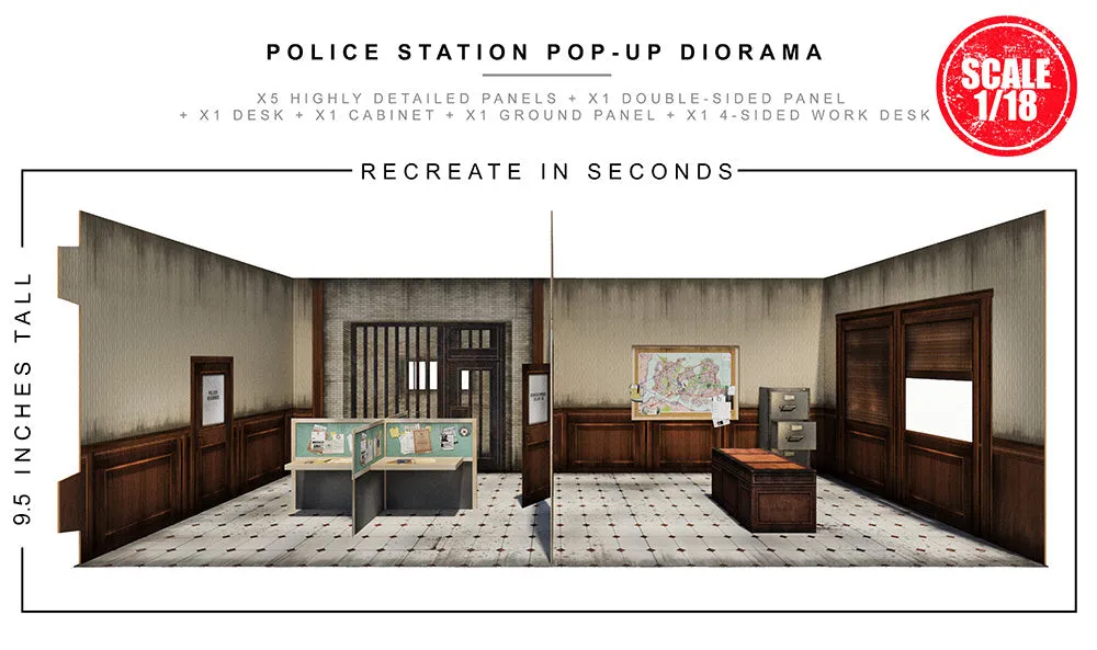 Police Station Pop-Up Diorama 1/18