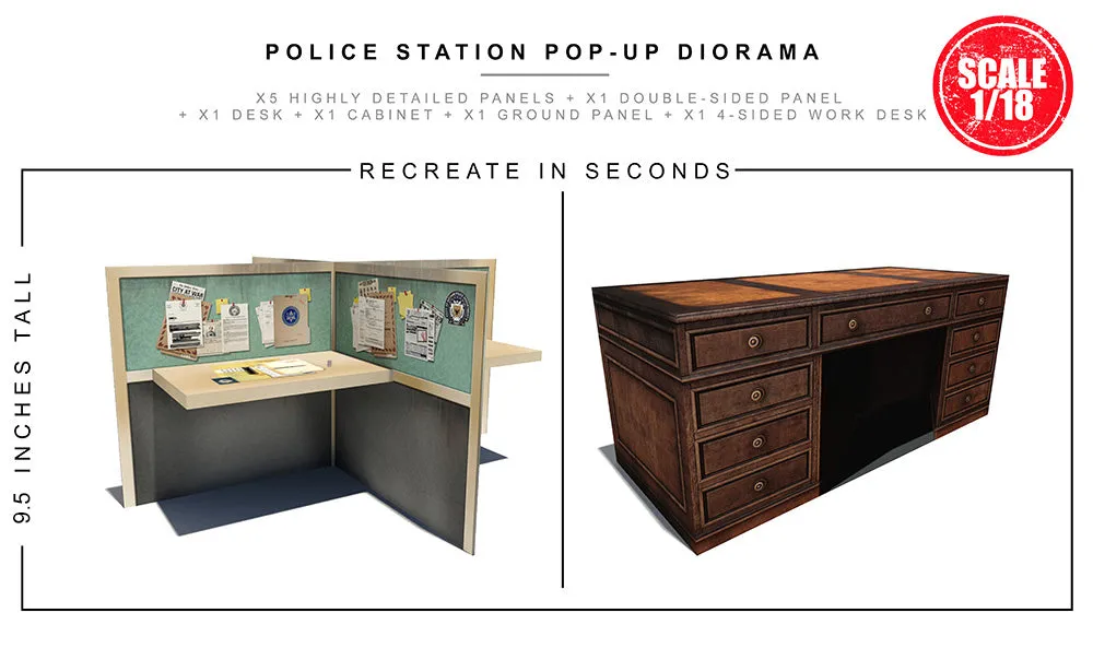 Police Station Pop-Up Diorama 1/18