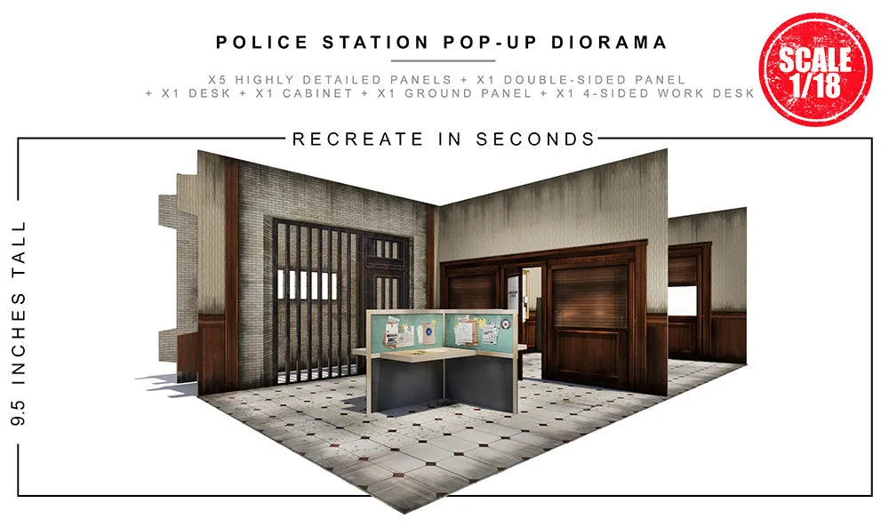 Police Station Pop-Up Diorama 1/18