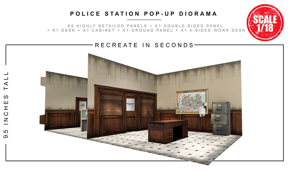 Police Station Pop-Up Diorama 1/18