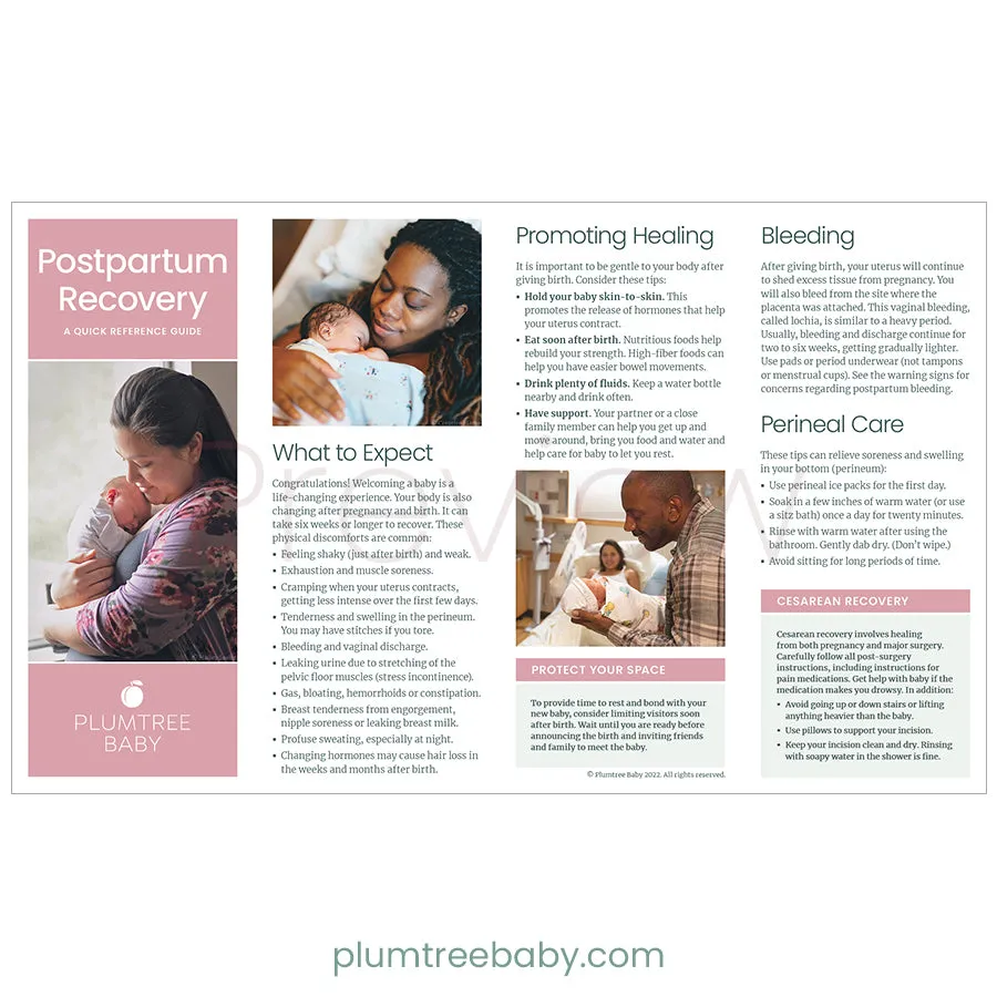 Postpartum Quick Reference Guides - Pack of 50