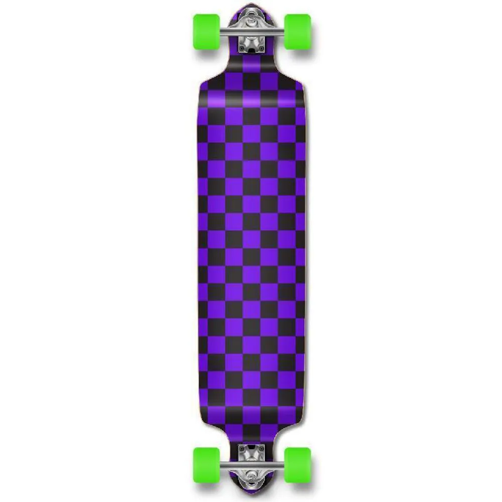 Punked Checker Purple Drop Down Downhill Longboard