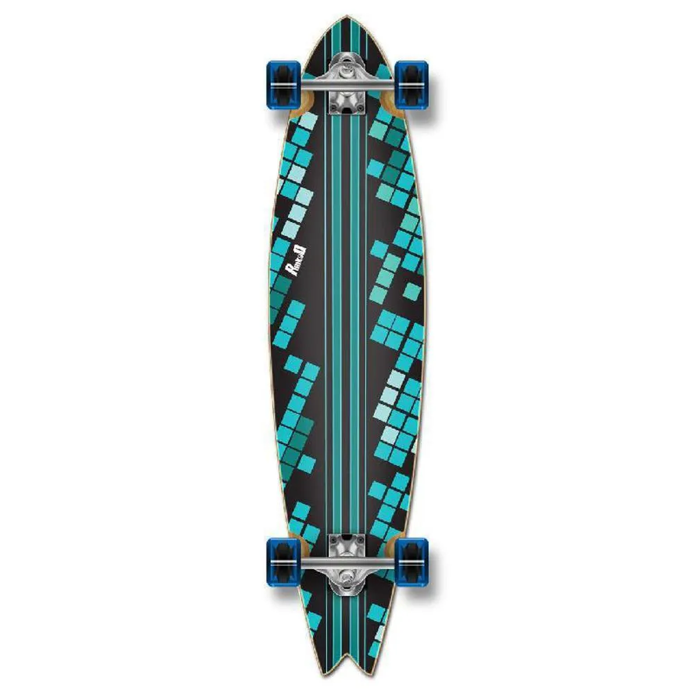 Punked Fishtail Black Digital Wave Longboard Complete