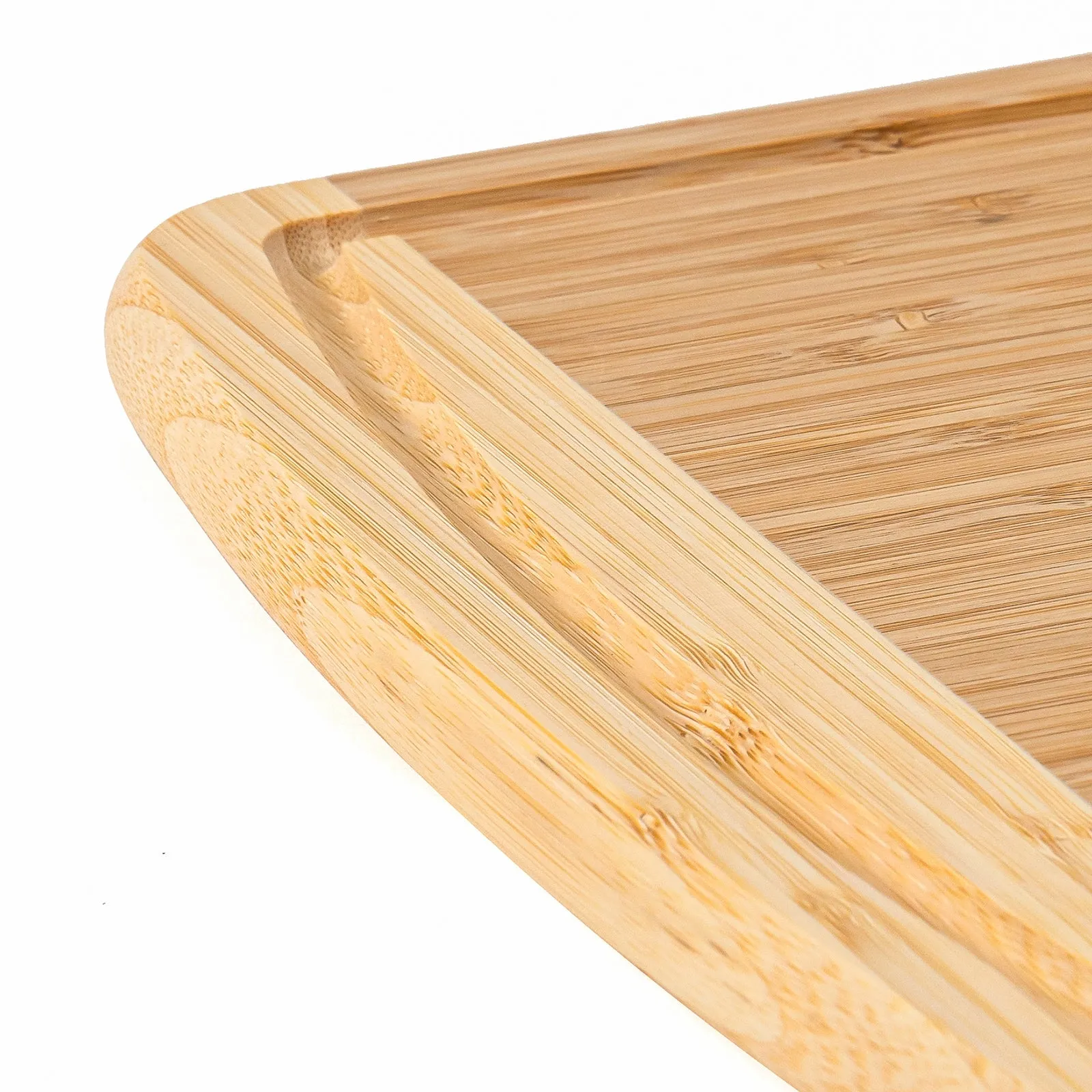 Red Co. Set of 3 Sizes (18”, 14.5”, 12”) 2-Tone Organic Bamboo Cutting Boards with Juice Grooves, Natural