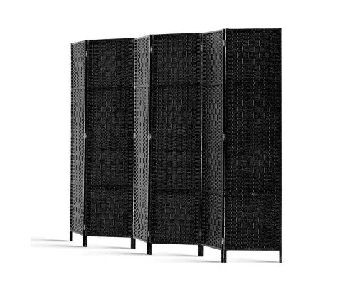 Room Divider - 6 Panel Black