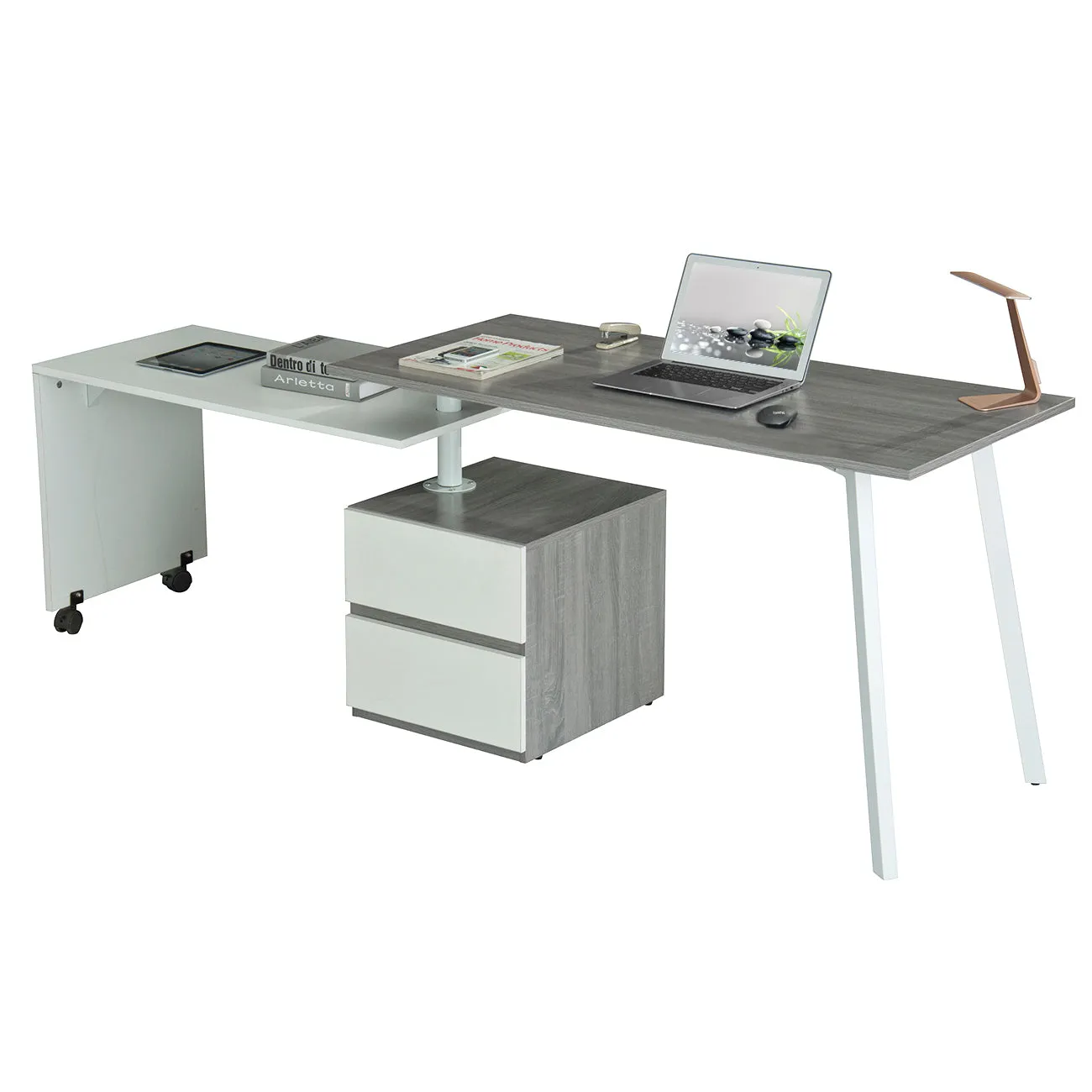 Rotating Multi-Positional Modern Desk