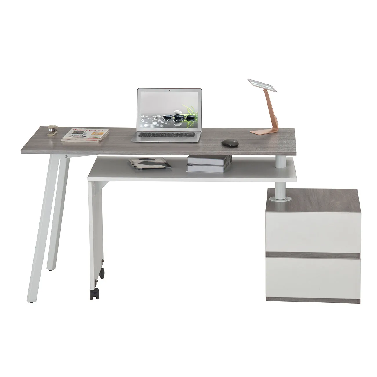 Rotating Multi-Positional Modern Desk