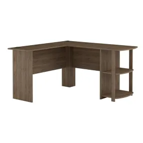 (Scratch & Dent) Ameriwood Outlet Home Dakota L-Shaped Desk With Bookshelves, Rustic Oak