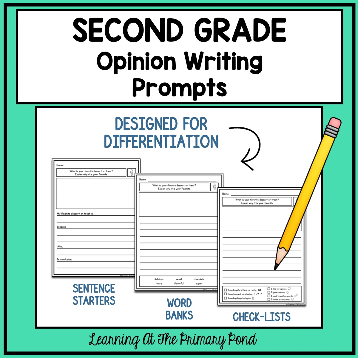 Second Grade Opinion Writing Prompts For Differentiation