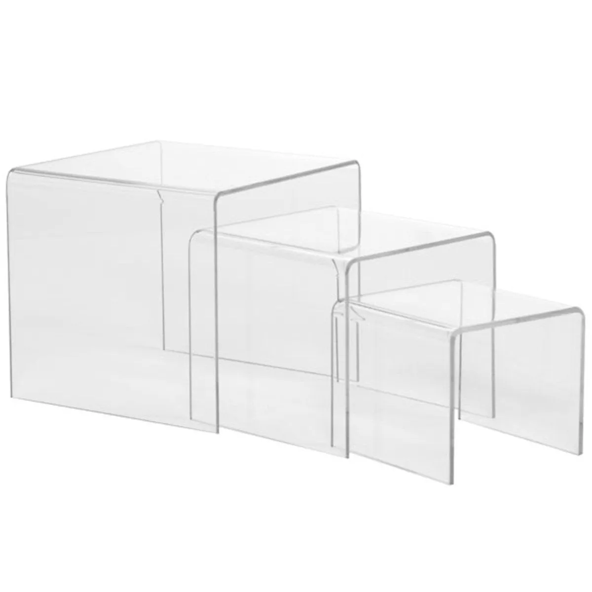 Set of 3 Acrylic Risers - Small - Clear